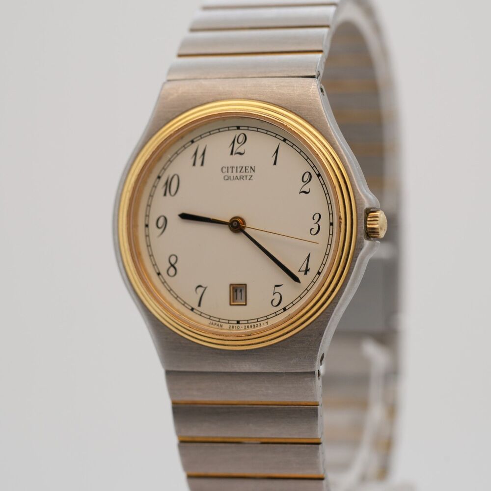 Vintage Citizen Quartz 2810-953991 Two-Tone Integrated Bracelet Watch - 28mm